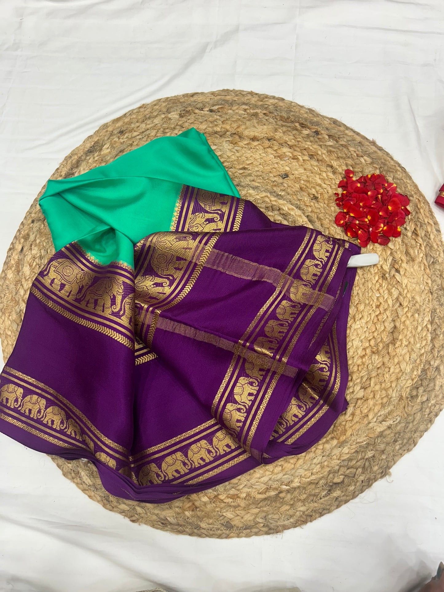 Mysore silk contrast