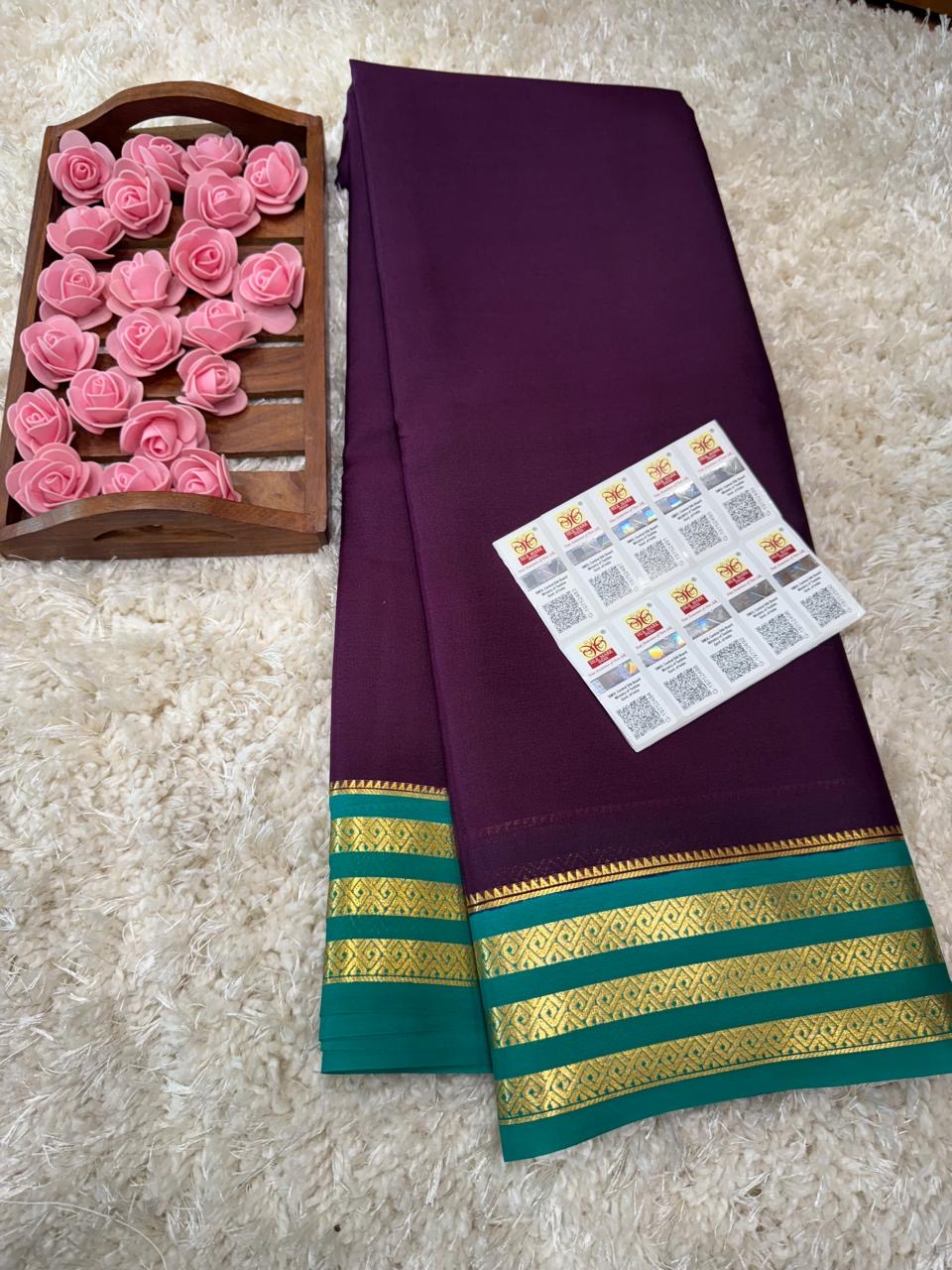 Mysore silk sarees light weight pattern