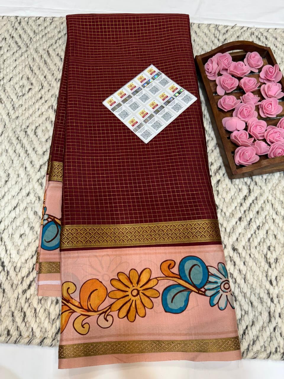 Mysore silk sarees printed pattern