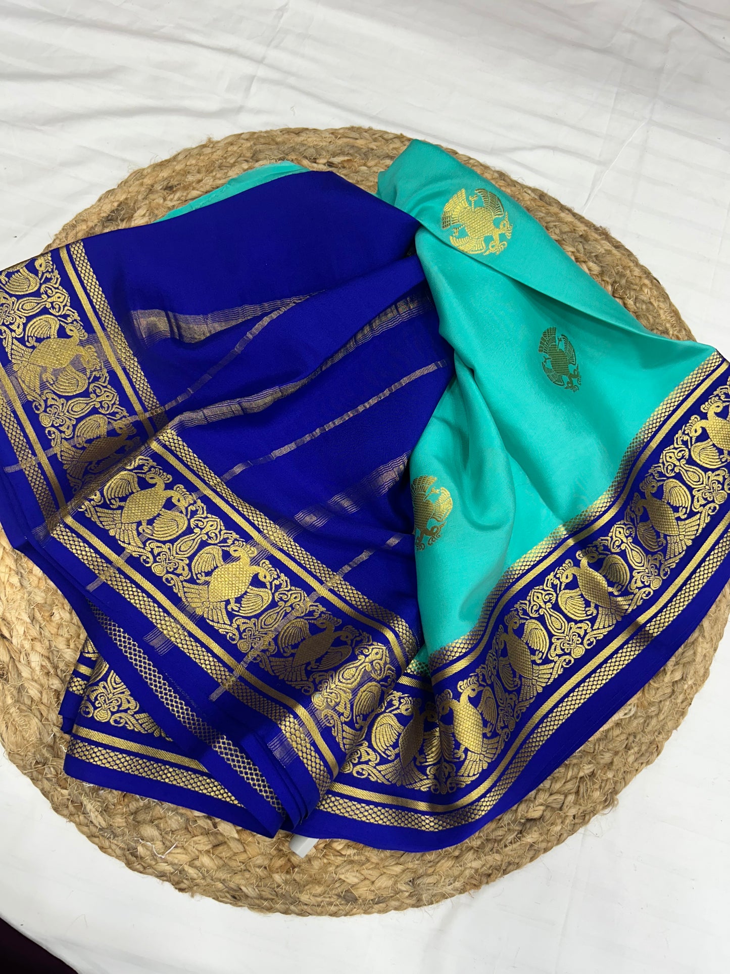 Contrast butta Mysore silk