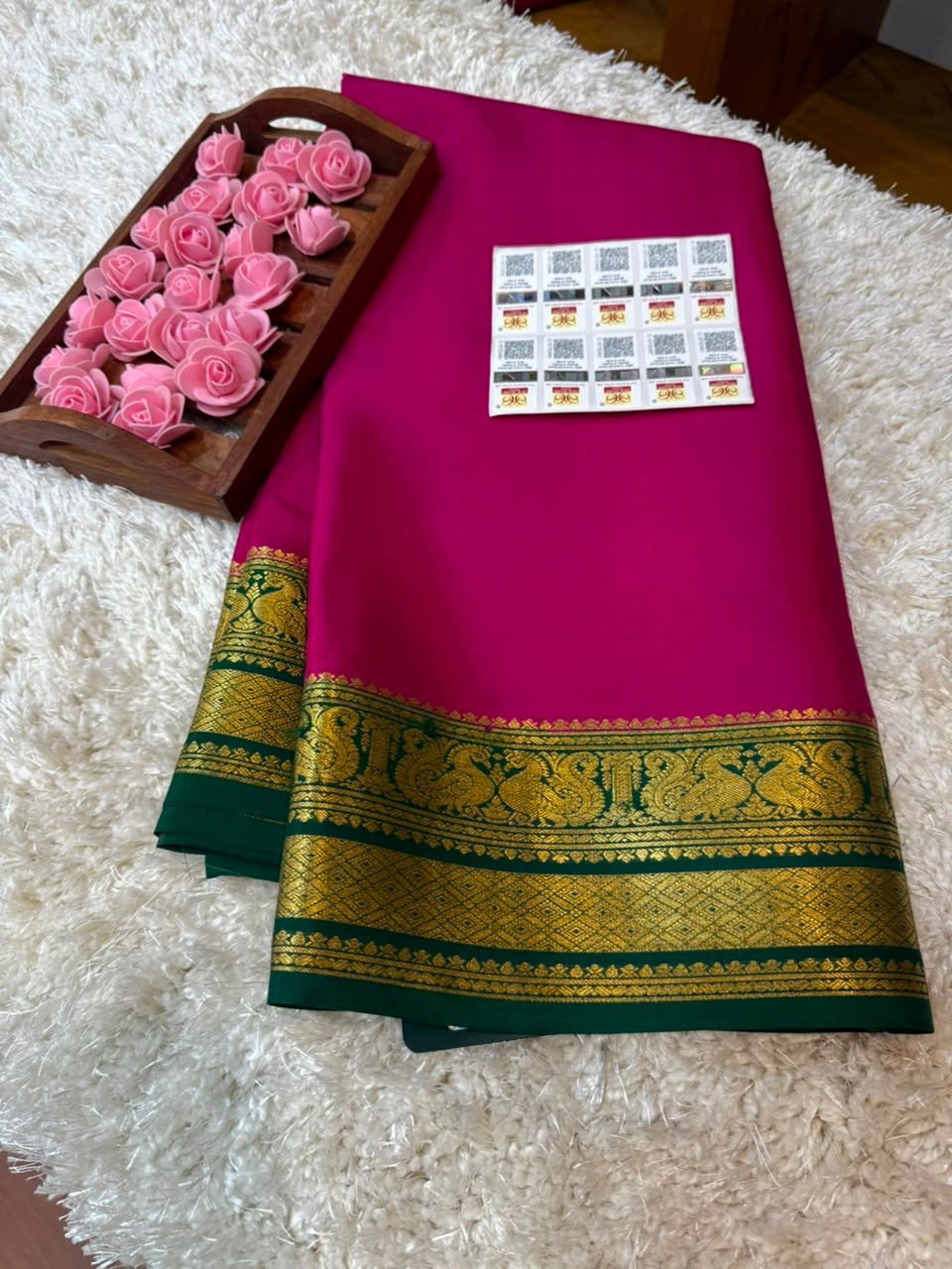 Mysore silk sarees contrast pattern