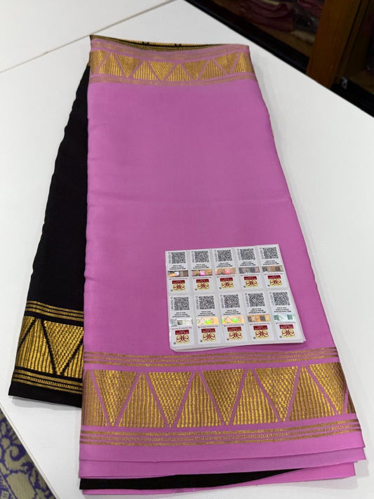 Half n Half pattern Mysore silk Saress