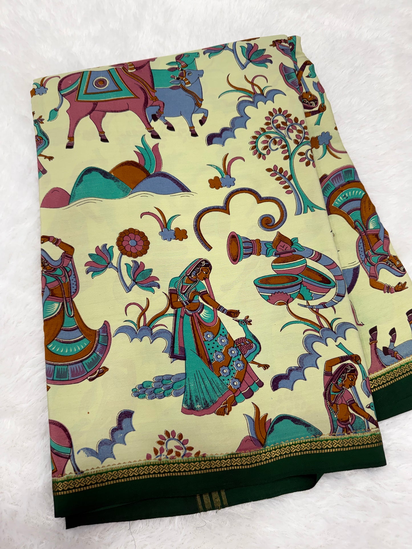 Pure zari printed