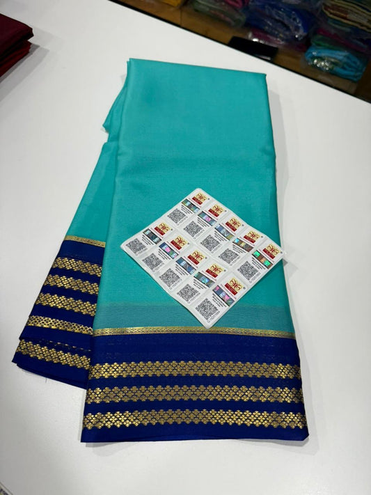 Mysore silk sarees contrast pattern