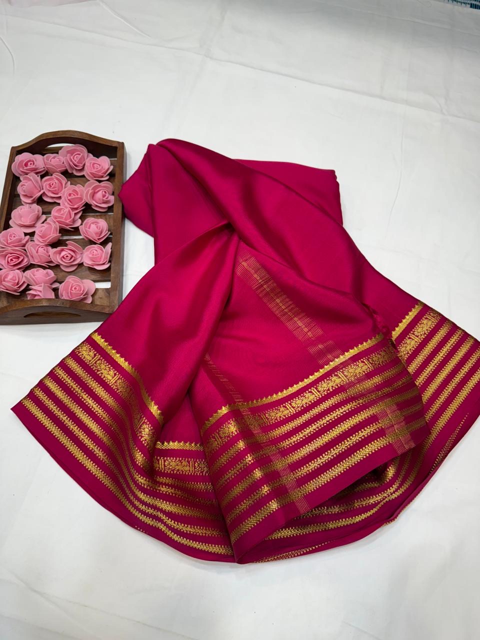 Mysore silk sarees self pattern