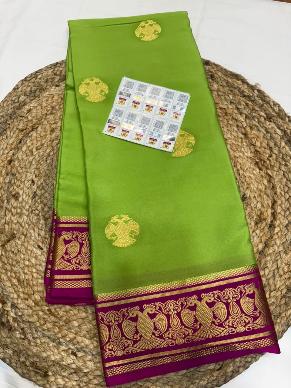 Mysore silk sarees contrast pattern