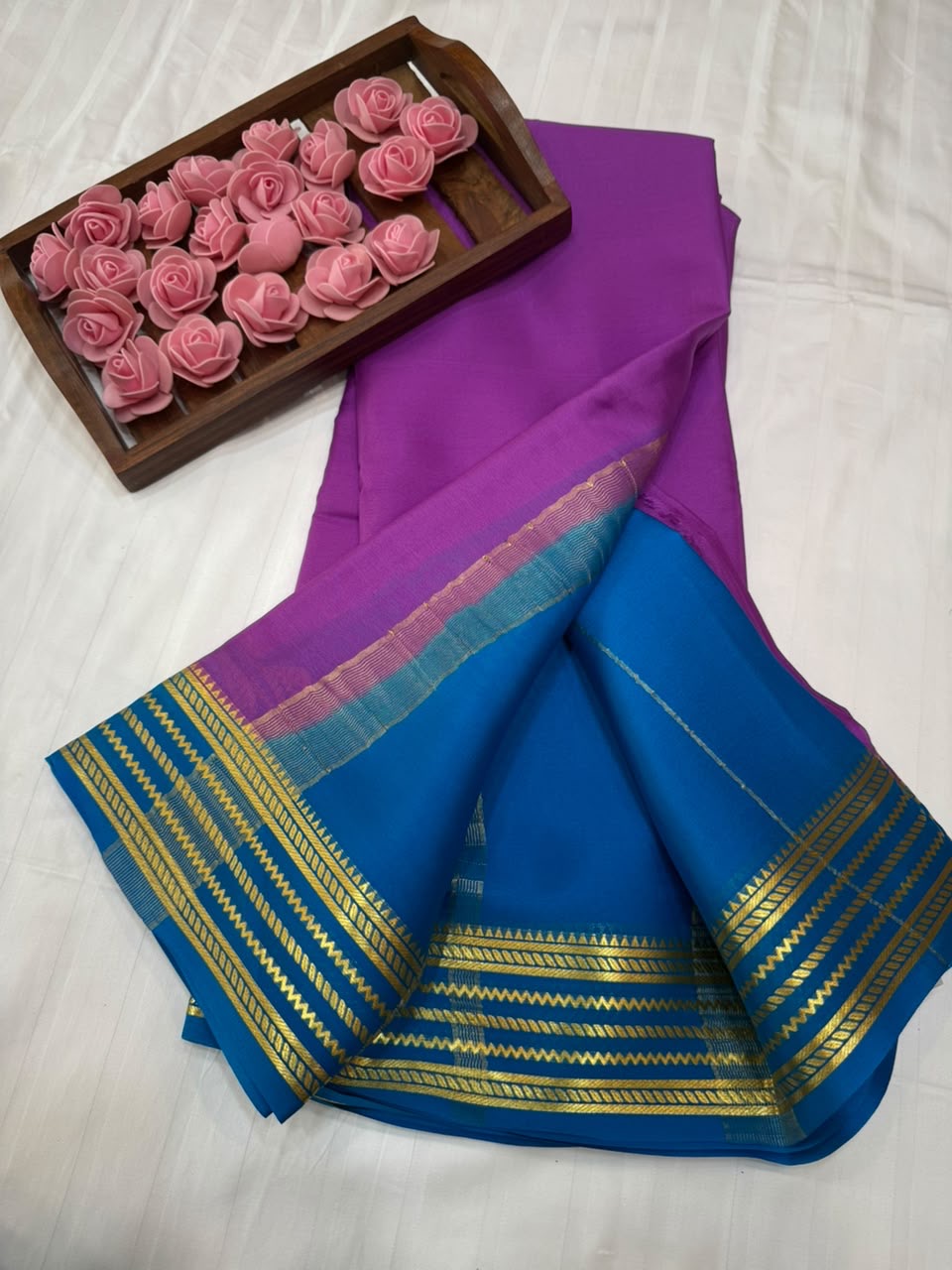 Mysore silk sarees light weight pattern