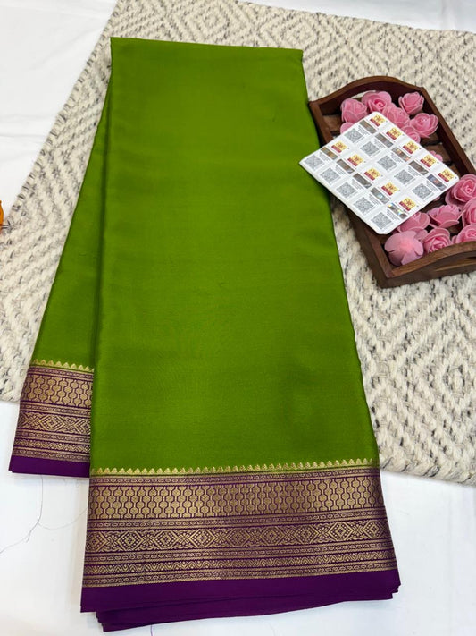 Mysore silk sarees contrast pattern