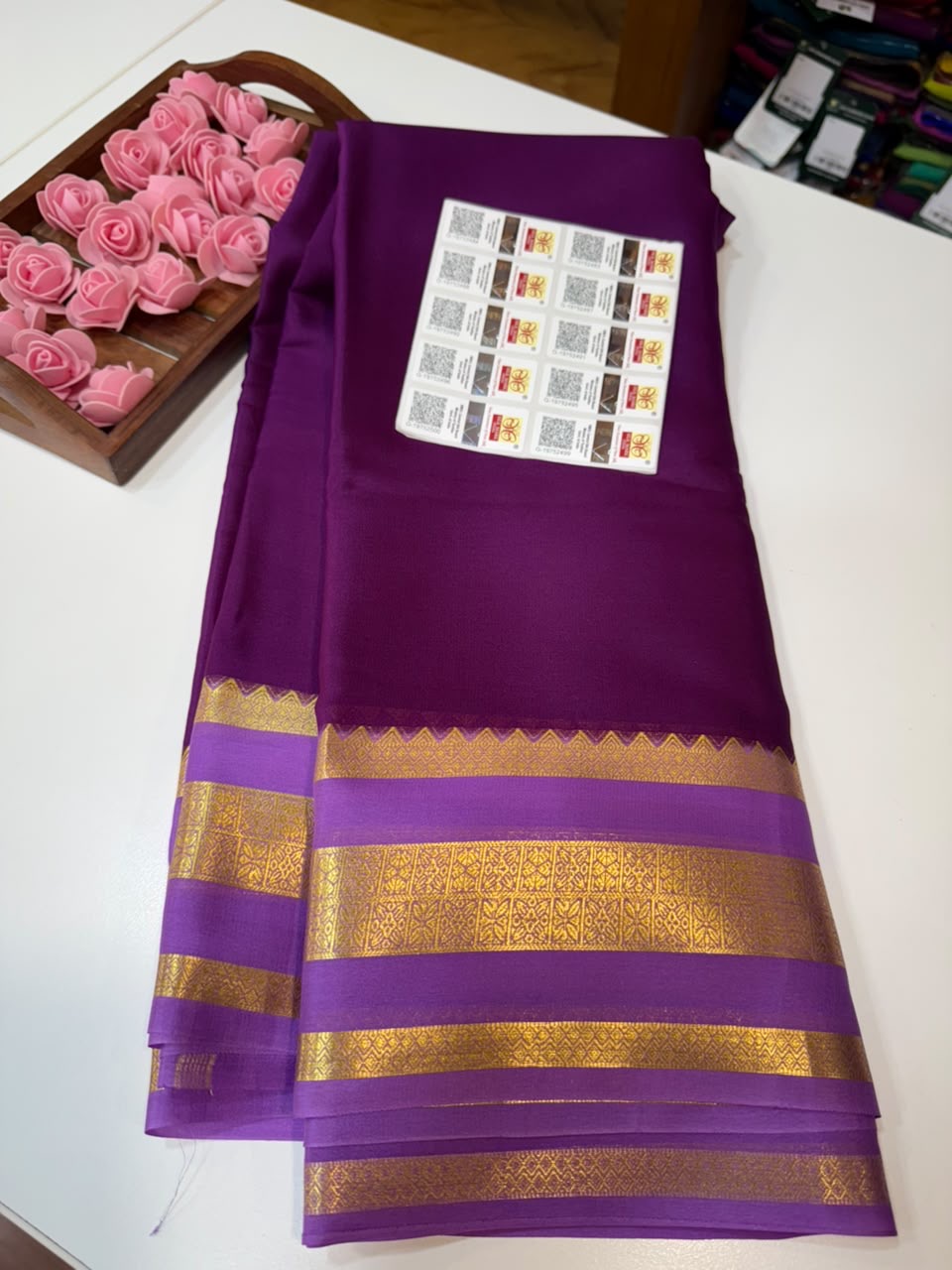 Mysore silk sarees light weight pattern
