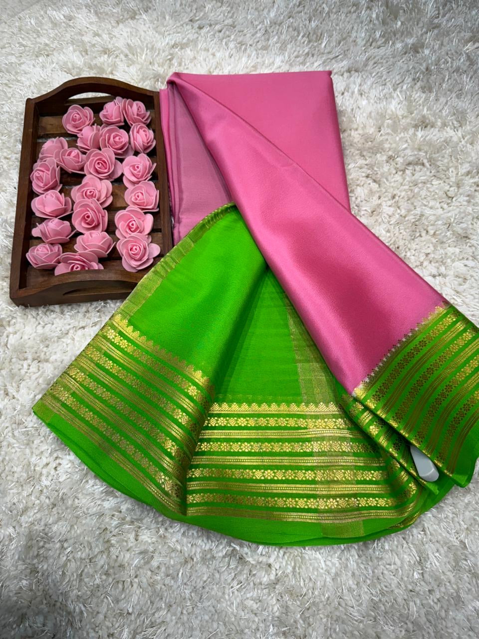 Mysore silk sarees light weight pattern