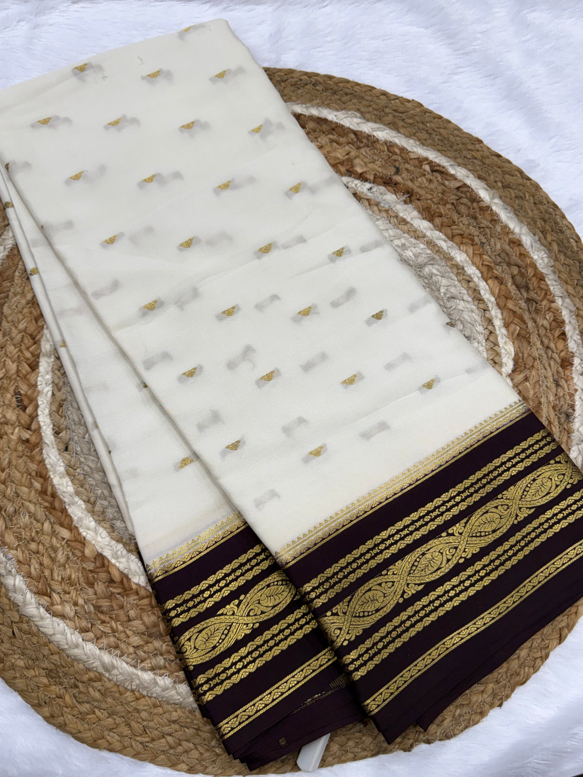 Mysore silk contrast Butta