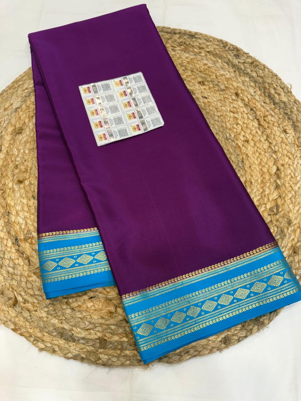 Mysore silk sarees contrast pattern