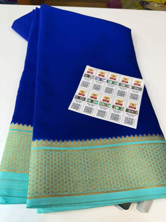 Mysore silk sarees contrast pattern
