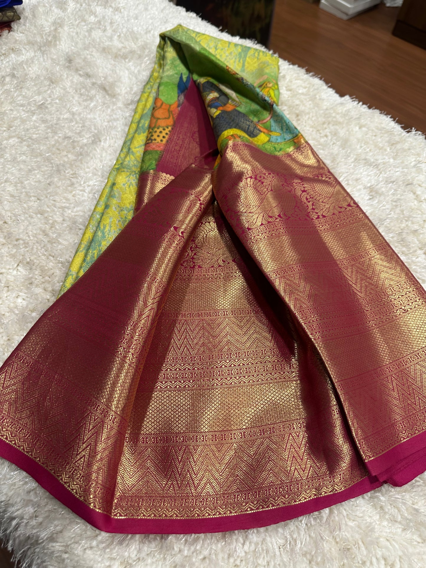 Pure digital print Kanjivaram silk sarees