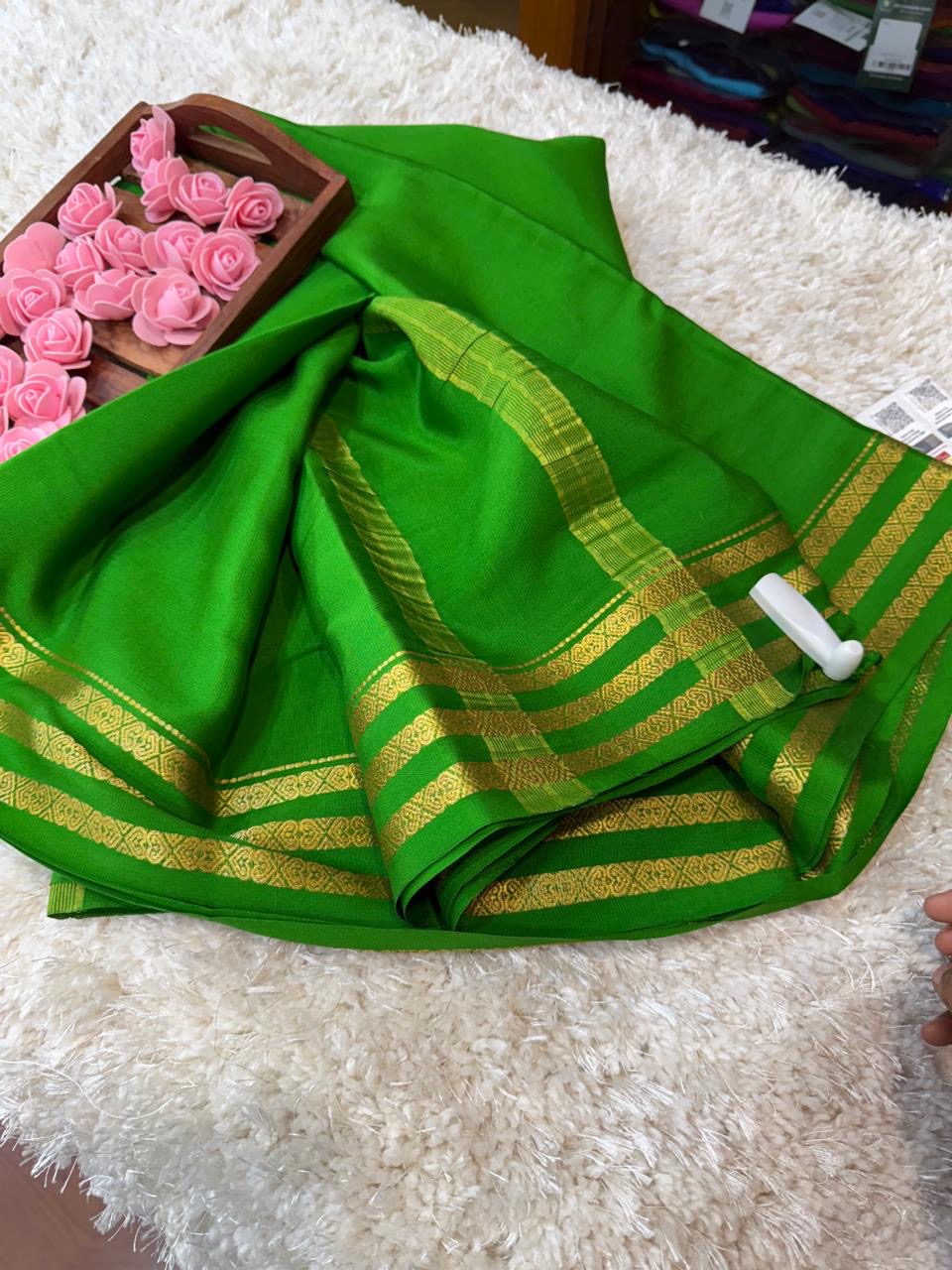 Mysore silk sarees self pattern