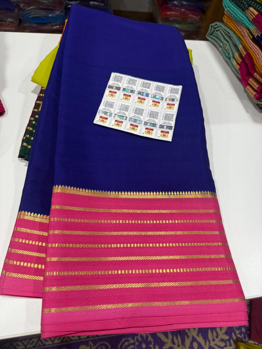 Mysore silk sarees contrast pattern