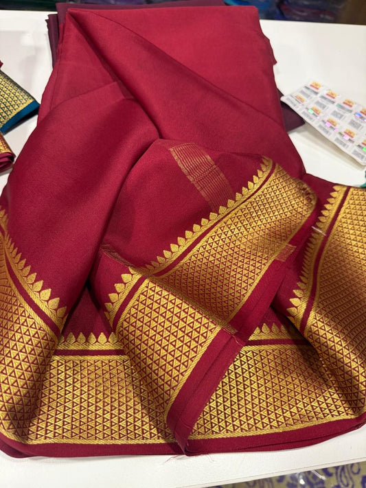 Mysore silk sarees self pattern