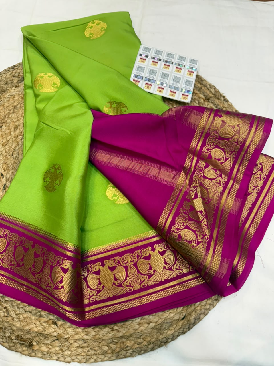 Mysore silk sarees contrast pattern