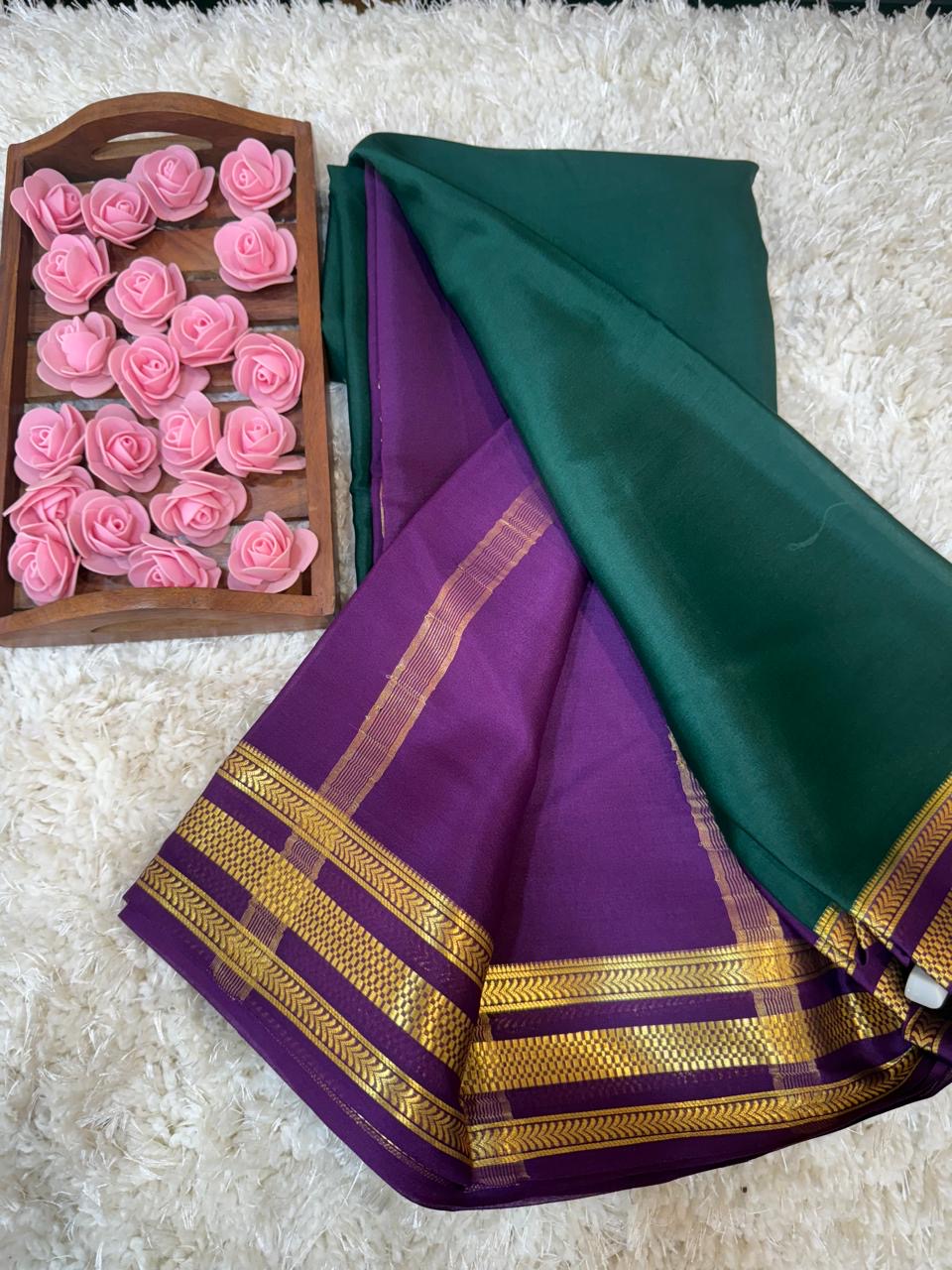 Mysore silk sarees light weight pattern