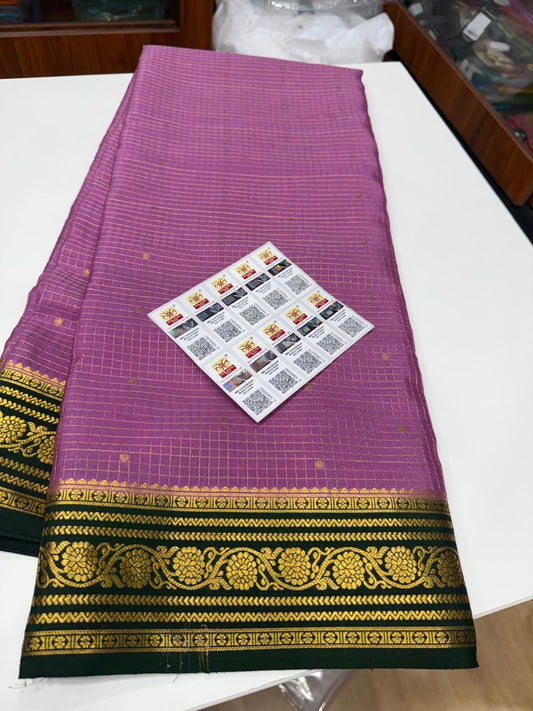 Mysore silk sarees contrast checks