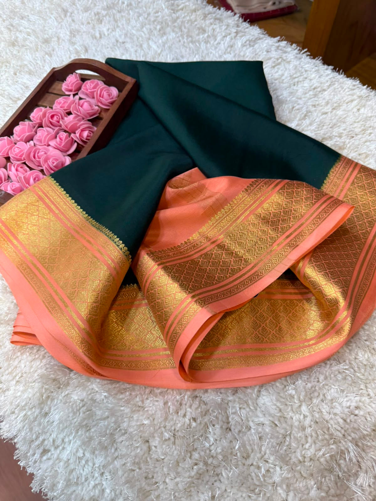 Mysore silk sarees contrast pattern