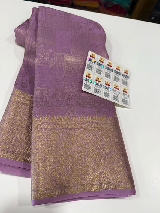 Beautiful Silk brocade fabric with zari