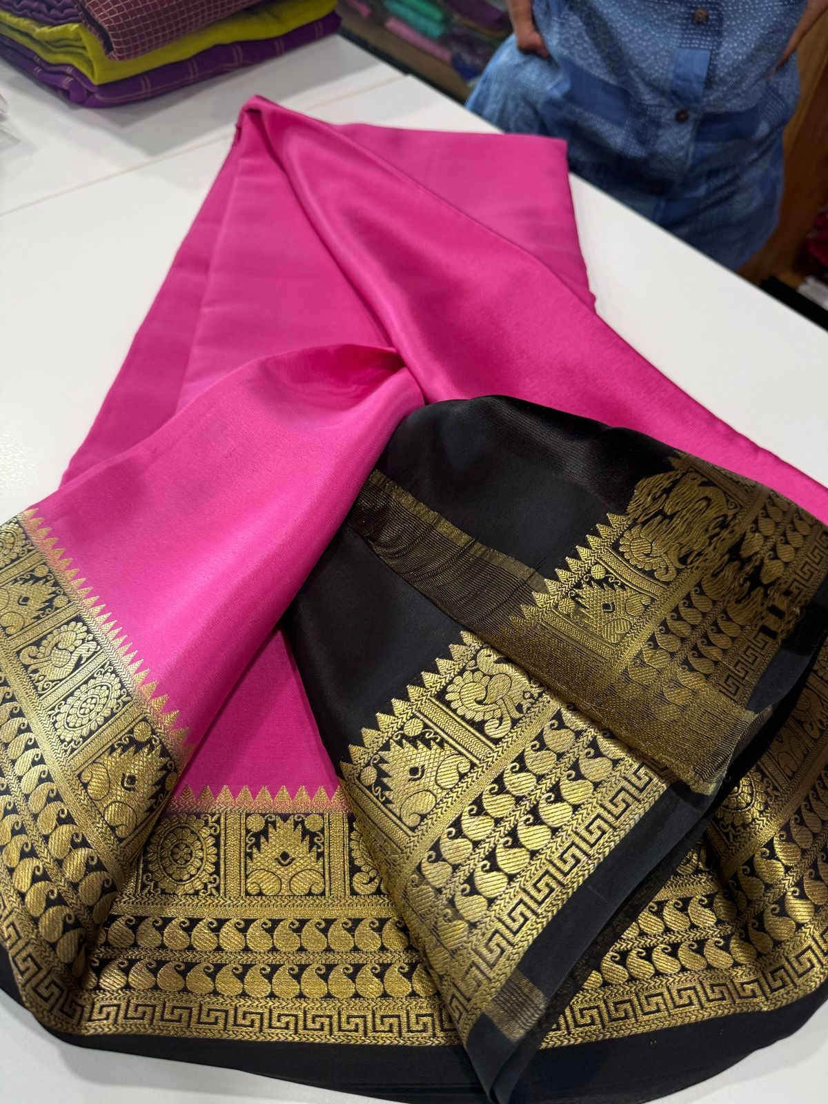 Traditional pattern mysore silk sarees with elegant color combinations