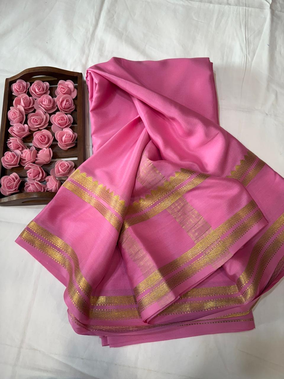Mysore silk sarees self pattern