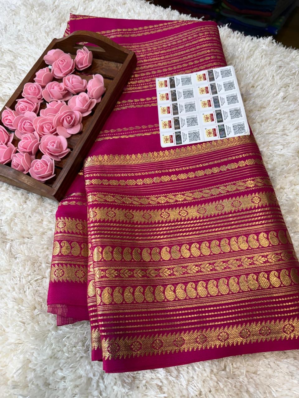 Mysore silk sarees self pattern