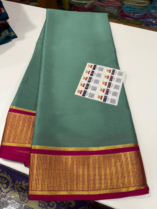 Mysore silk saree contrast border