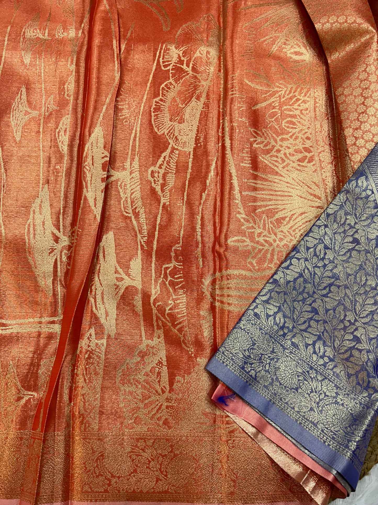Semi silk floral Jacquard Saree