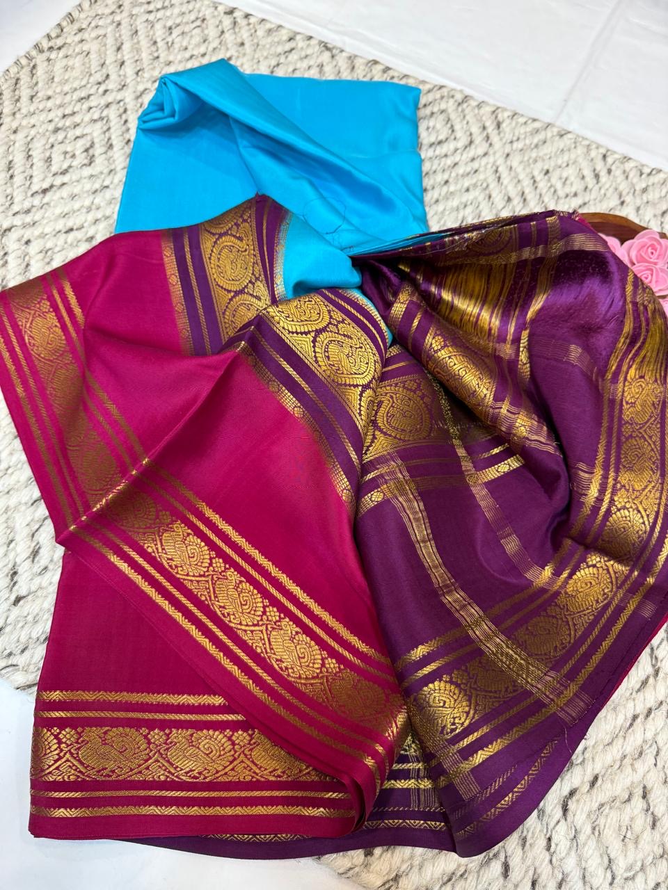 Mysore silk sarees 3D pattern