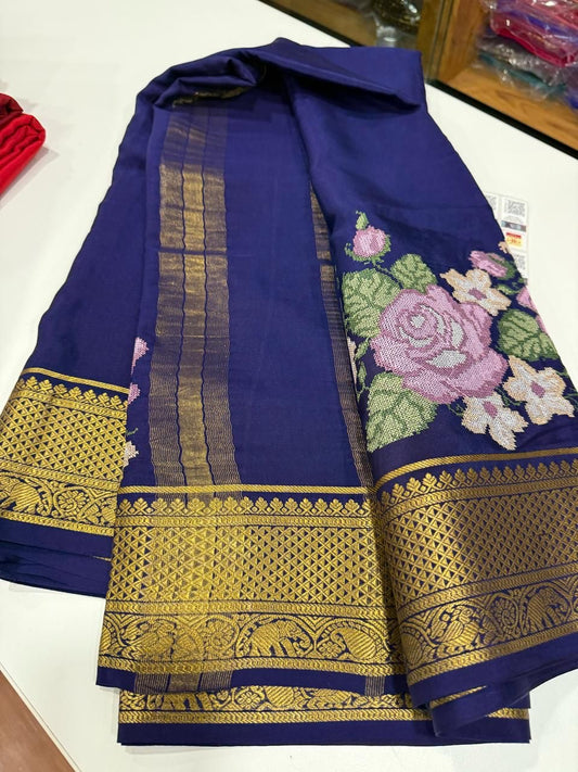❤️ Embroidery n Cutwork Mysore silk sarees ❤️