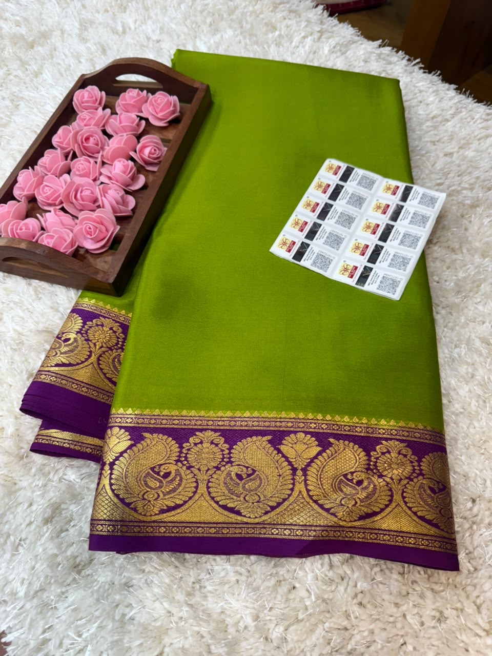 Mysore silk sarees contrast pattern