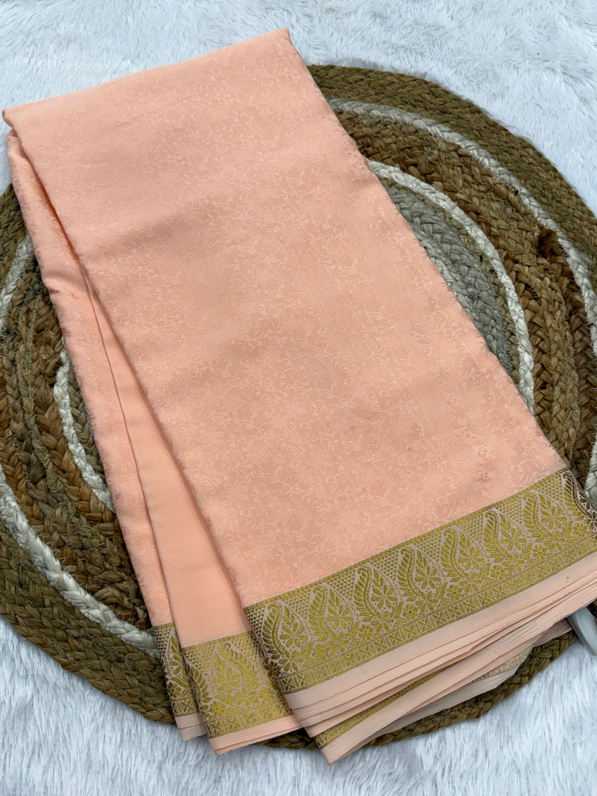 Embossed Mysore silk
