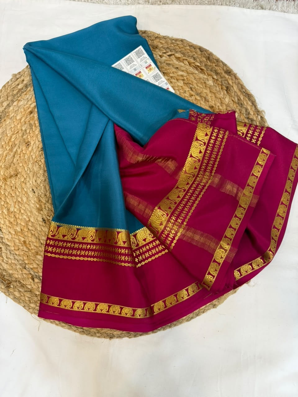 Mysore silk sarees contrast pattern