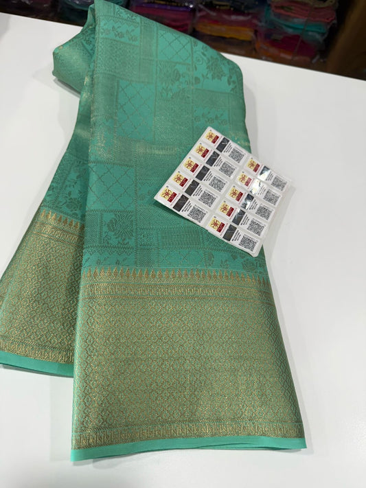Beautiful Silk brocade fabric with zari