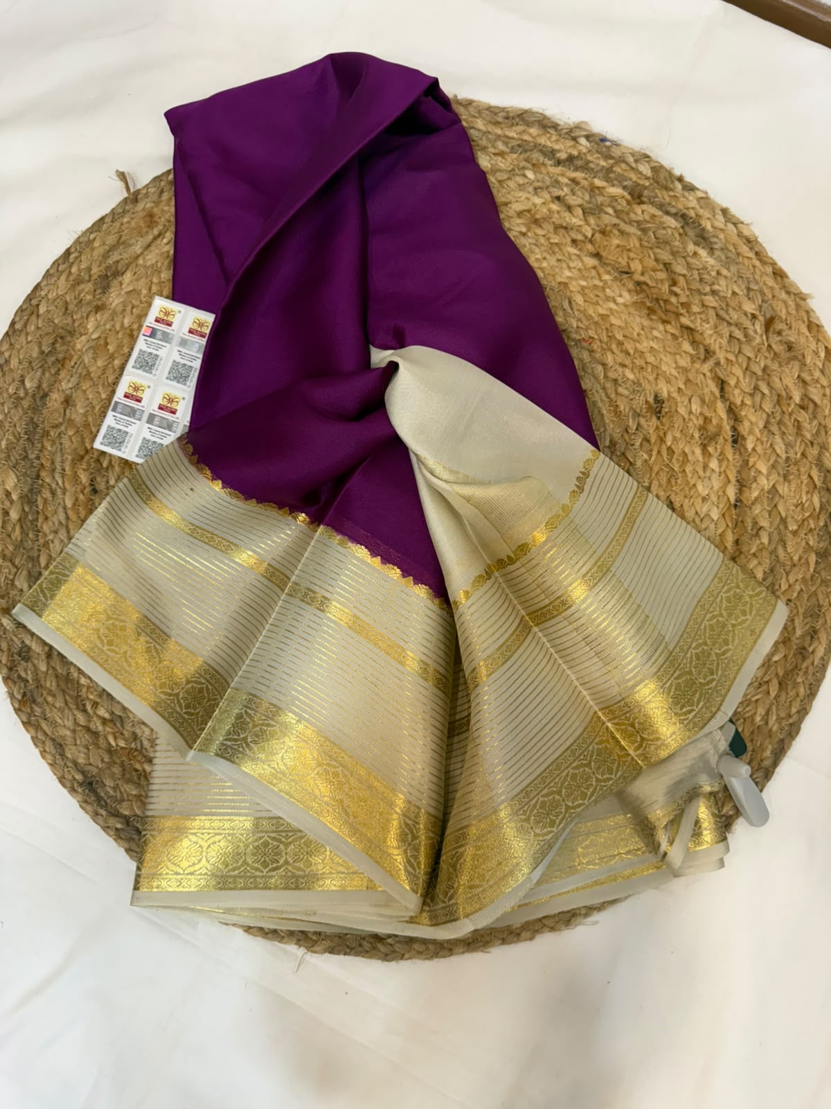 Mysore silk sarees light weight pattern
