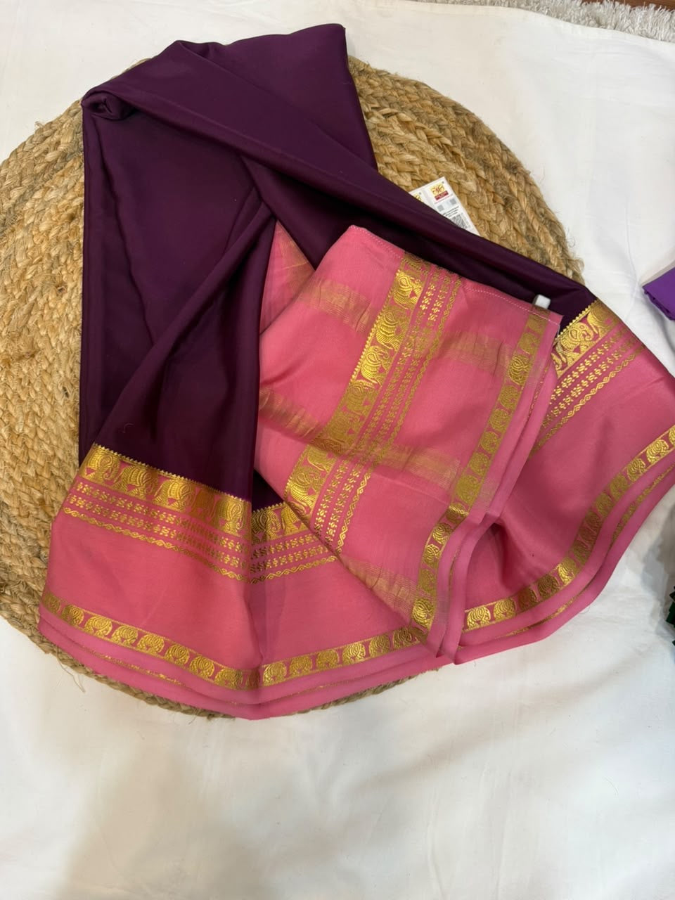 Mysore silk sarees contrast pattern