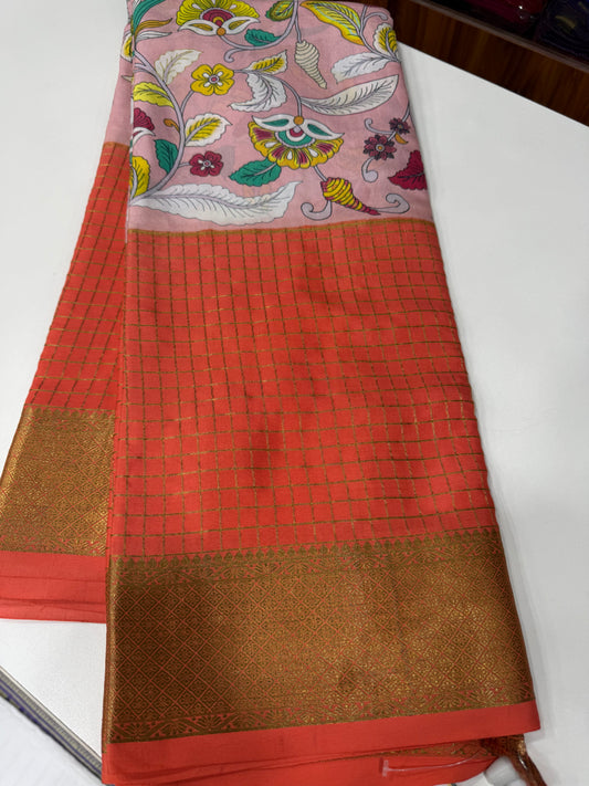 Digital Print Half & Half Mysore SilkSaree