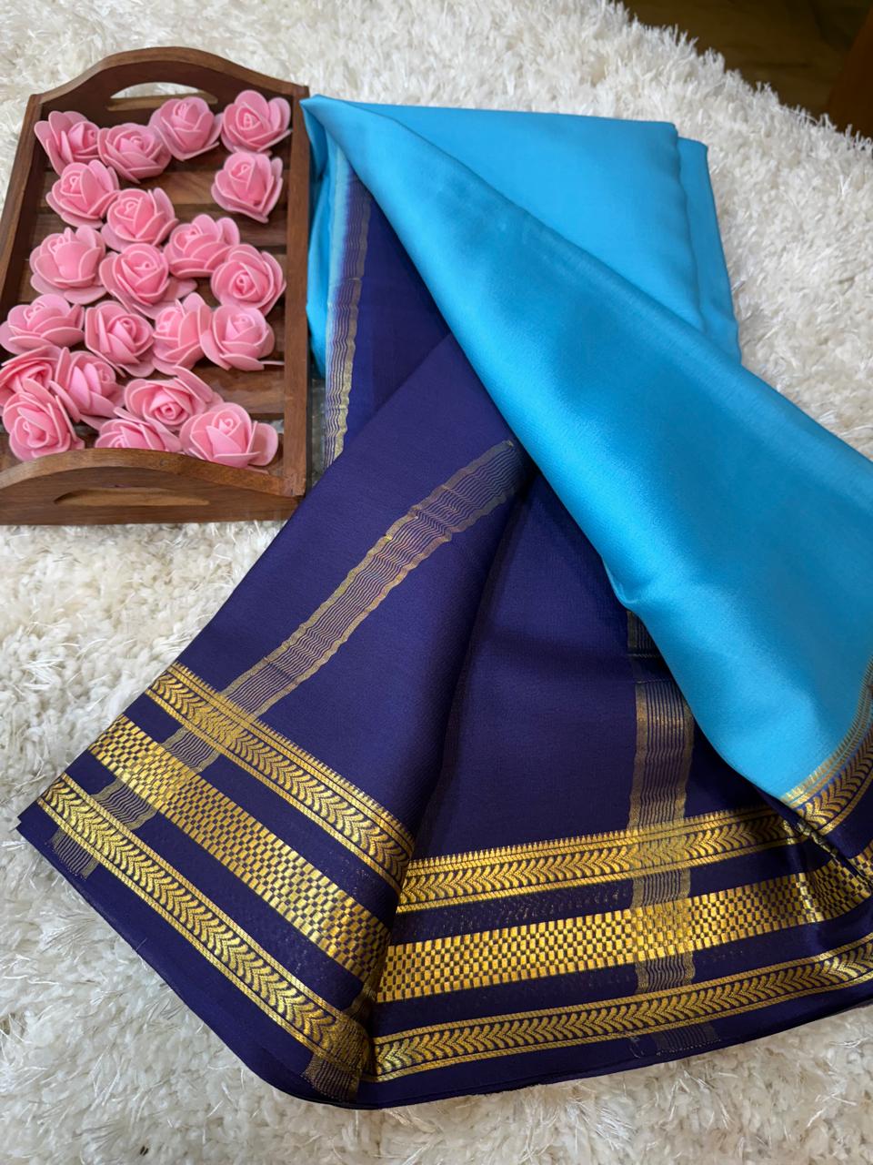 Mysore silk sarees light weight pattern