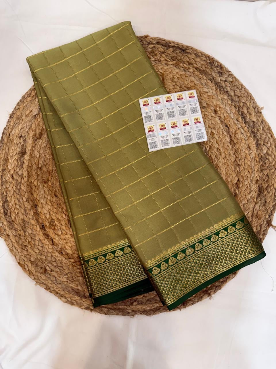 Mysore silk sarees contrast checks pattern