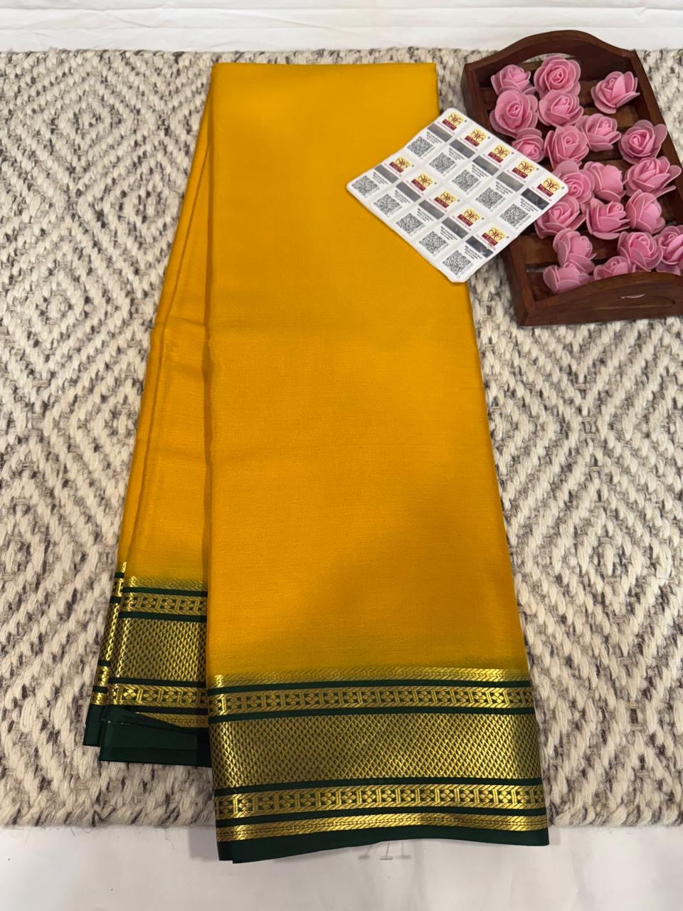 Mysore silk sarees light weight pattern