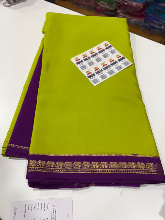 Pure Zari elephant contrast border