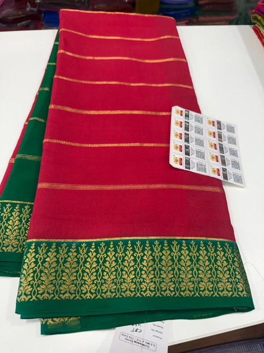 ❤️Traditional border in gold lace Zari Mysore silk sarees  ❤️