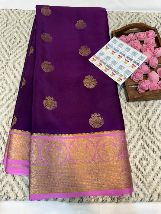 Mysore silk sarees shoulder butta pattern