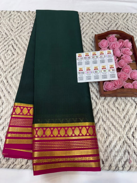 Mysore silk sarees light weight pattern