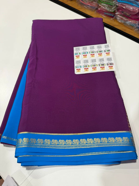 Pure Zari elephant contrast  border