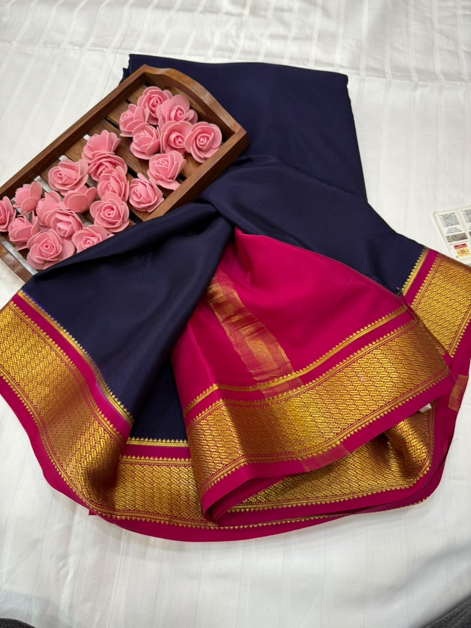 Mysore silk sarees contrast pattern