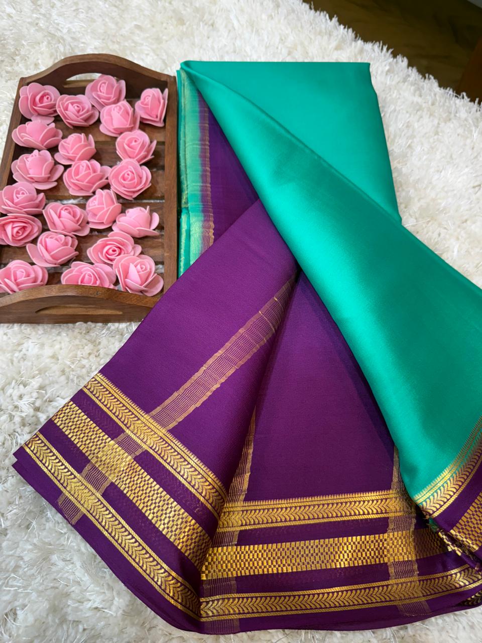 Mysore silk sarees light weight pattern